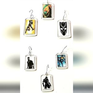 *HAPPY HOLIDAYS* (3x) Black Panther Ornaments! Double Sided. Handmade. Unisex